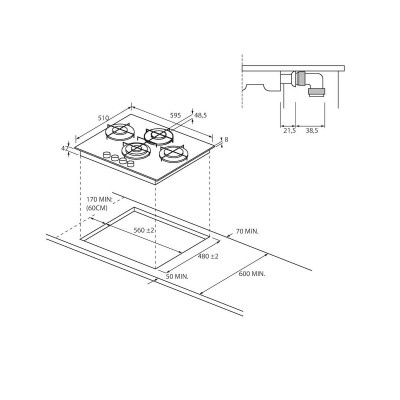 Placa CANDY CSG6DTB