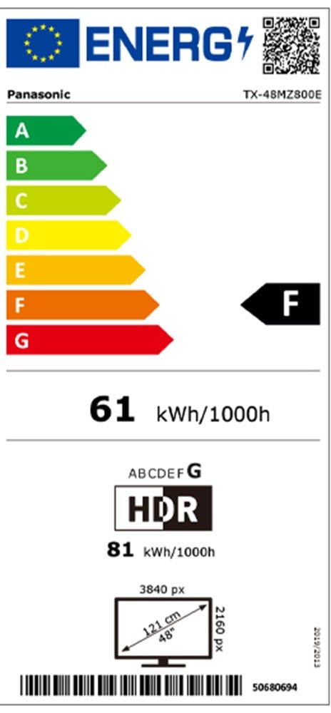 Etiqueta de Eficiencia Energética - TV-48Z80AEZ