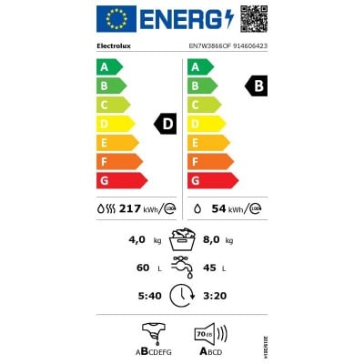 Lavasecadora ELECTROLUX EN7W3866OF