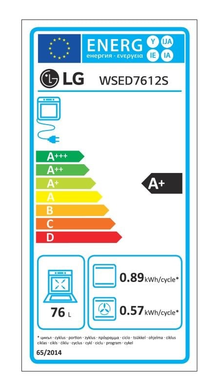 Etiqueta de Eficiencia Energética - WSED7612S