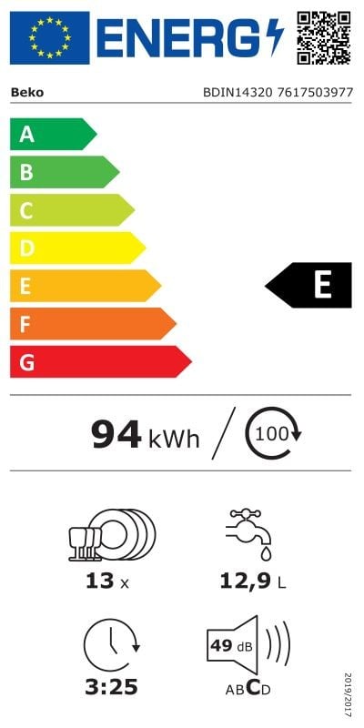 Etiqueta de Eficiencia Energética - BDIN14320