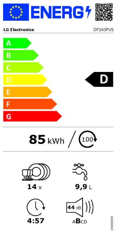 Etiqueta de Eficiencia Energética - DF243FVS