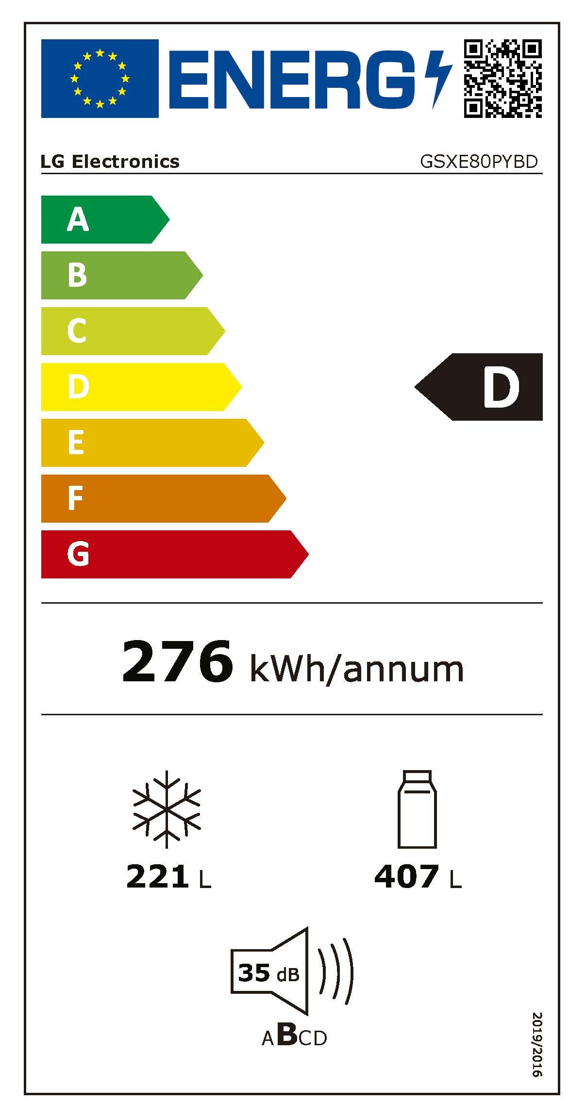 Etiqueta de Eficiencia Energética - GSXE80PYBD