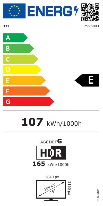 Etiqueta de Eficiencia Energética - 75V6B