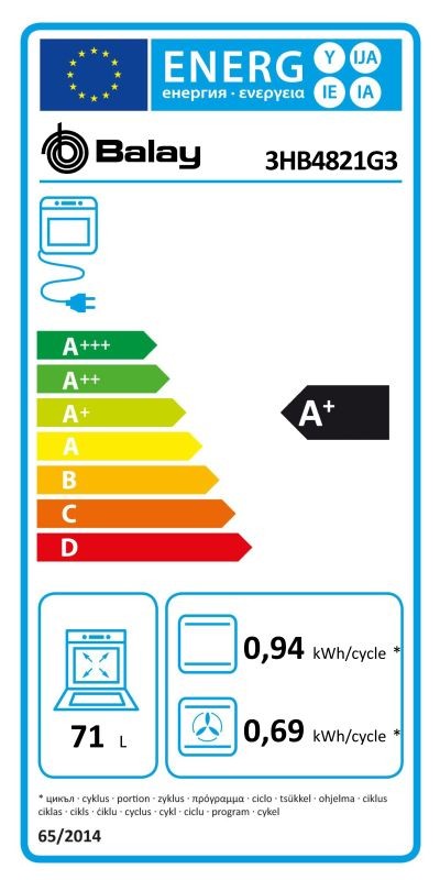 Etiqueta de Eficiencia Energética - 3HB4821G3