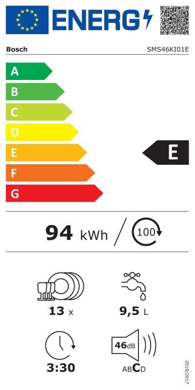 Etiqueta de Eficiencia Energética - SMS46KI01E