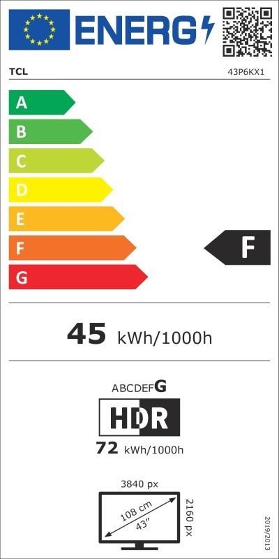Etiqueta de Eficiencia Energética - 43P6K