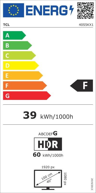 Etiqueta de Eficiencia Energética - 40S5K