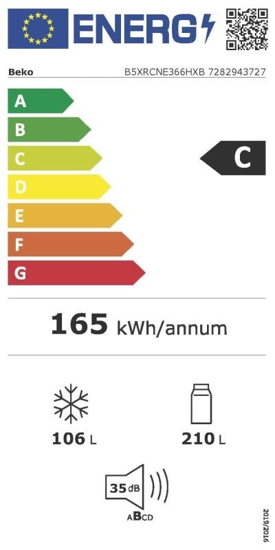 Etiqueta de Eficiencia Energética - B5XRCNE366HXB