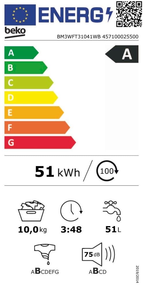 Etiqueta de Eficiencia Energética - BM3WFT31041WB