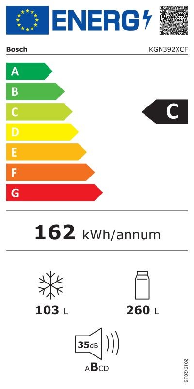 Etiqueta de Eficiencia Energética - KGN392XCF