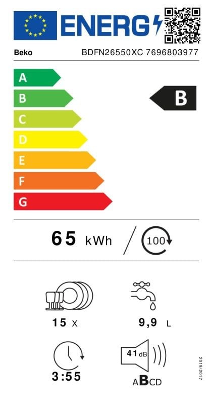 Etiqueta de Eficiencia Energética - BDFN26550XC
