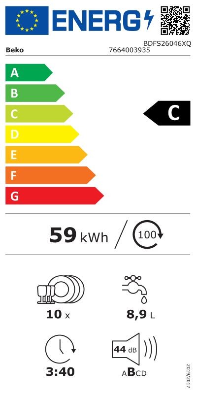 Etiqueta de Eficiencia Energética - BDFS26046XQ