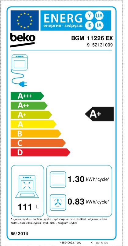Etiqueta de Eficiencia Energética - BGM11226EX