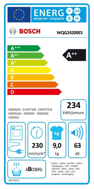 Etiqueta de Eficiencia Energética - WQG24200ES