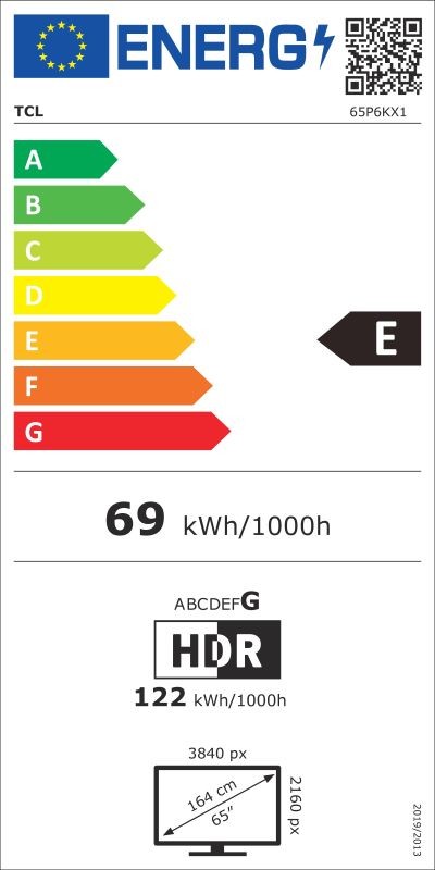 Etiqueta de Eficiencia Energética - 65P6K
