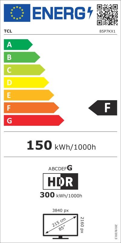 Etiqueta de Eficiencia Energética - 85P7K