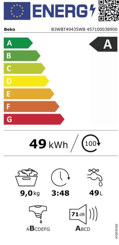 Etiqueta de Eficiencia Energética - B3WBT49435WB