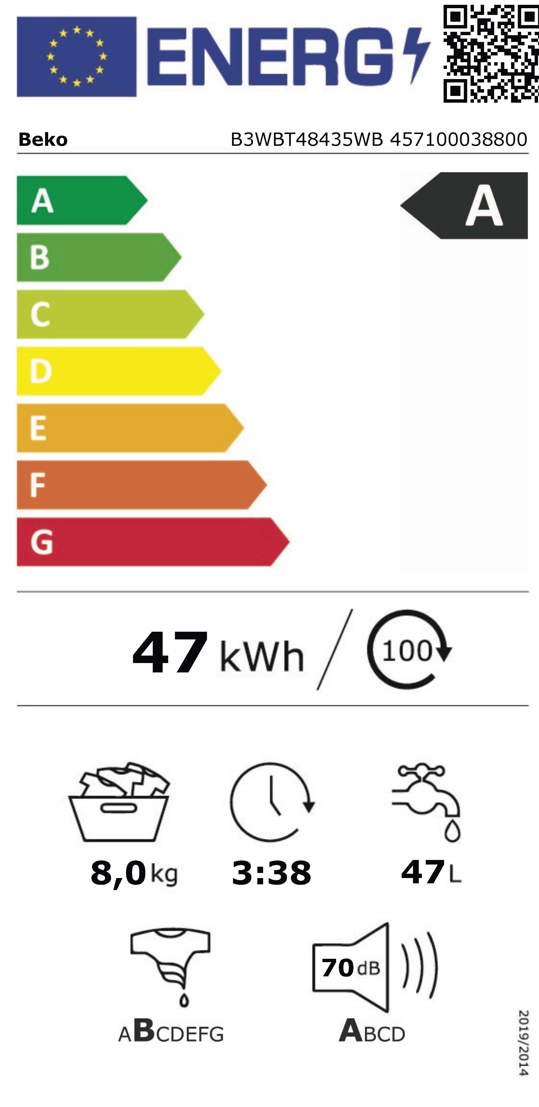 Etiqueta de Eficiencia Energética - B3WBT48435WB