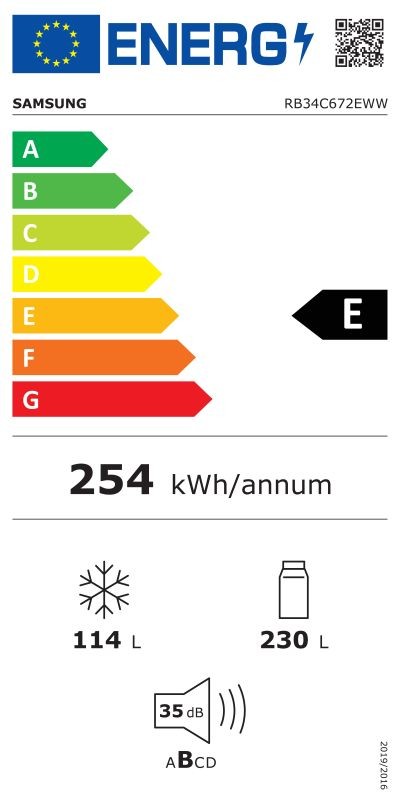 Etiqueta de Eficiencia Energética - RB34C672EWWEF