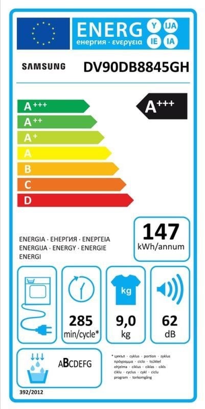 Etiqueta de Eficiencia Energética - DV90DB8845GHU3