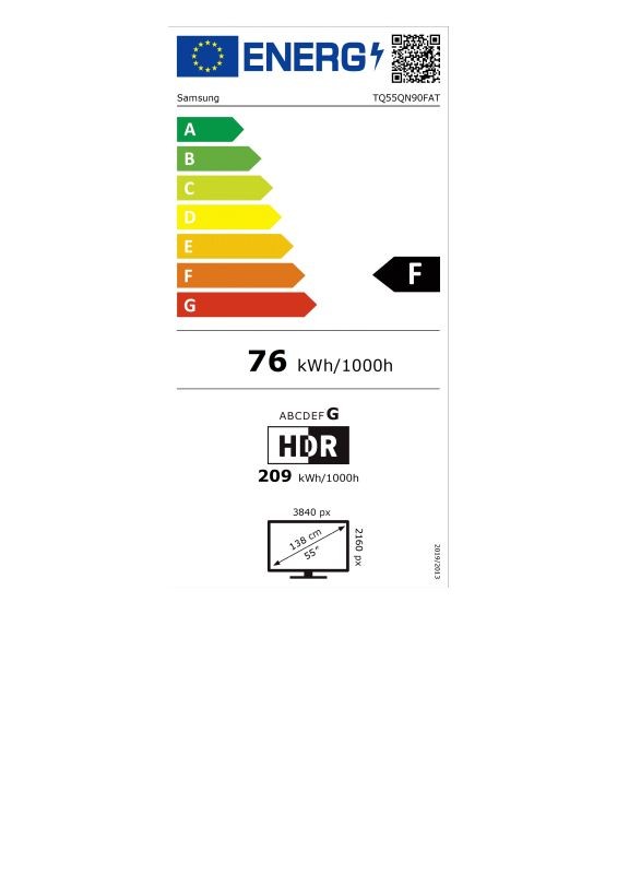 Etiqueta de Eficiencia Energética - TQ55QN90FATXXC