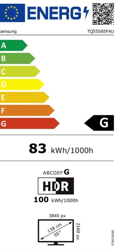 Etiqueta de Eficiencia Energética - TQ55S85FAUXXC