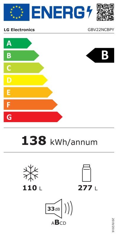 Etiqueta de Eficiencia Energética - GBV22NCBPY