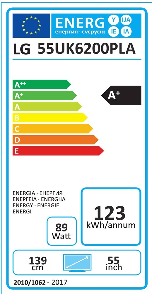 Etiqueta de Eficiencia Energética - 55UK6200PLA