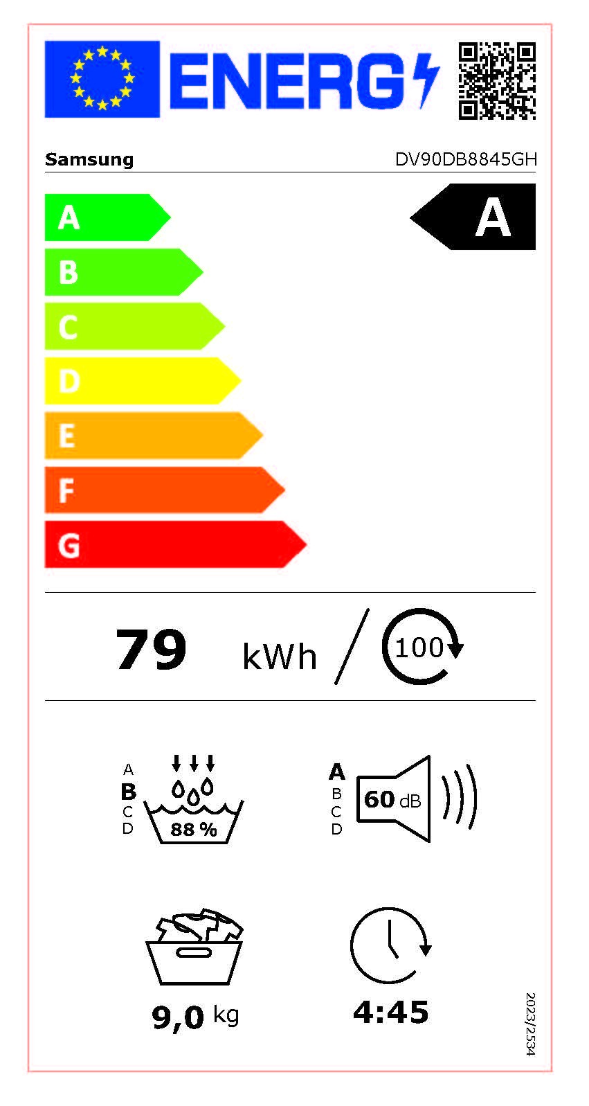 Etiqueta de Eficiencia Energética - DV90DB8845GHU3