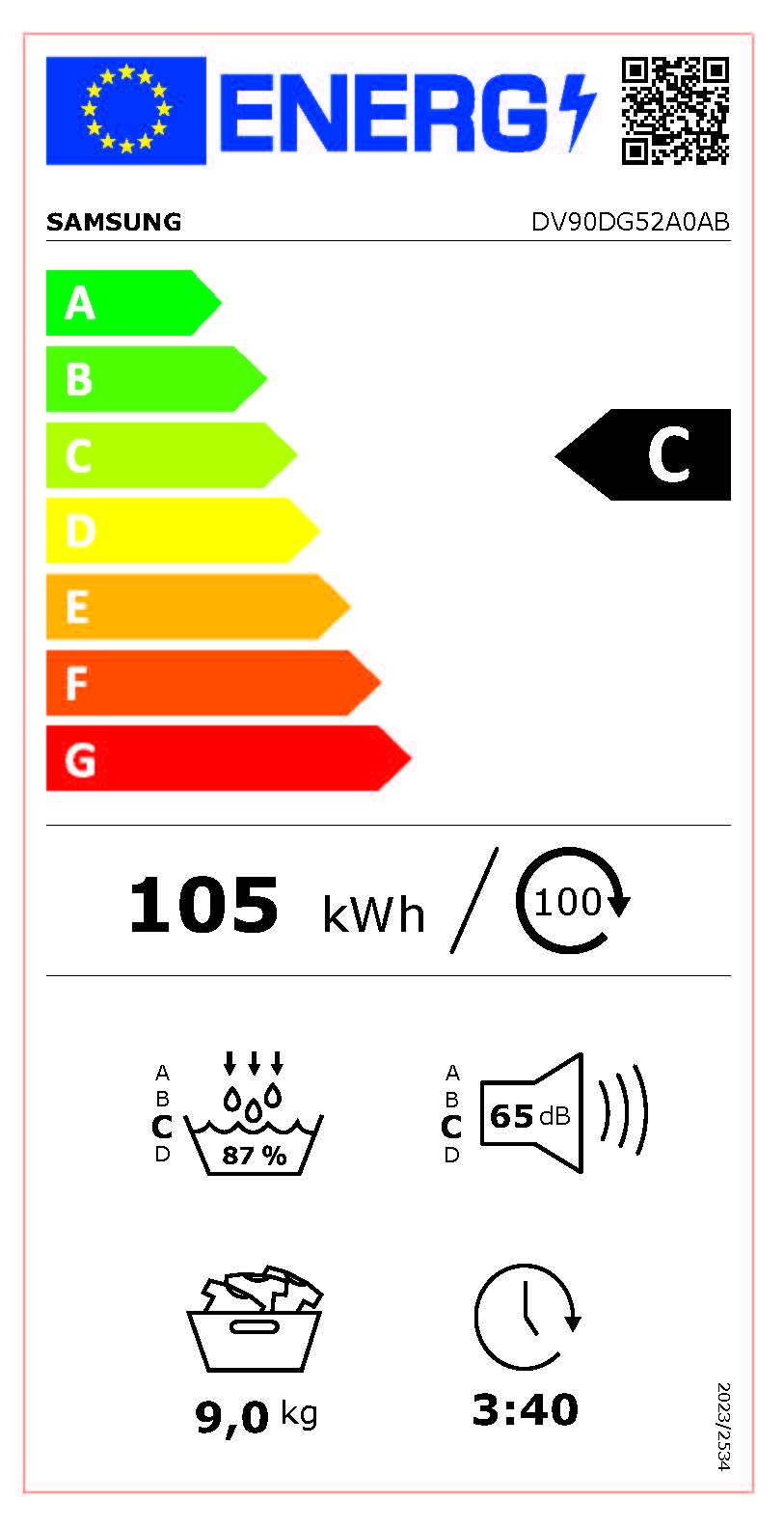 Etiqueta de Eficiencia Energética - DV90DG52A0ABEC