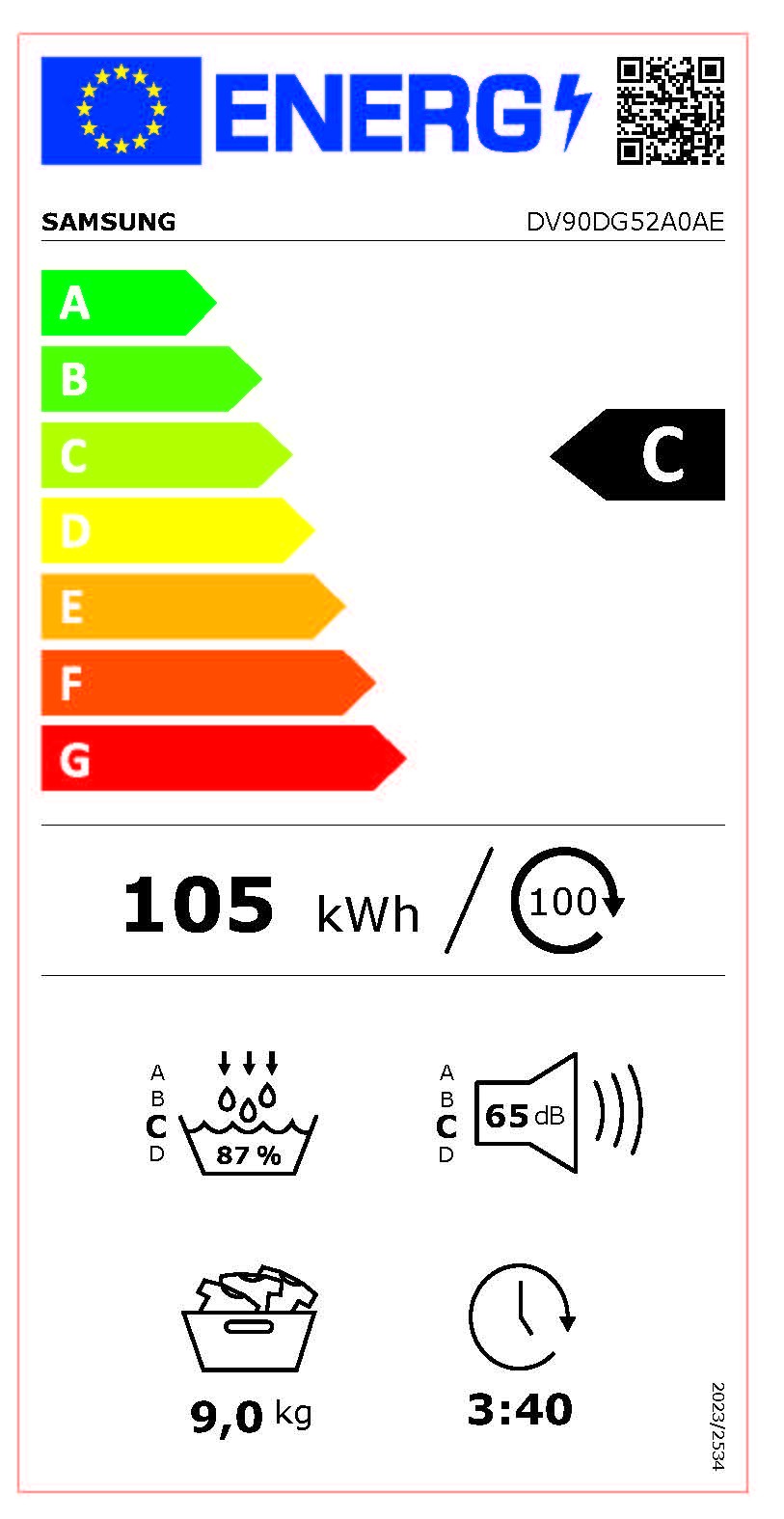 Etiqueta de Eficiencia Energética - DV90DG52A0AEEC