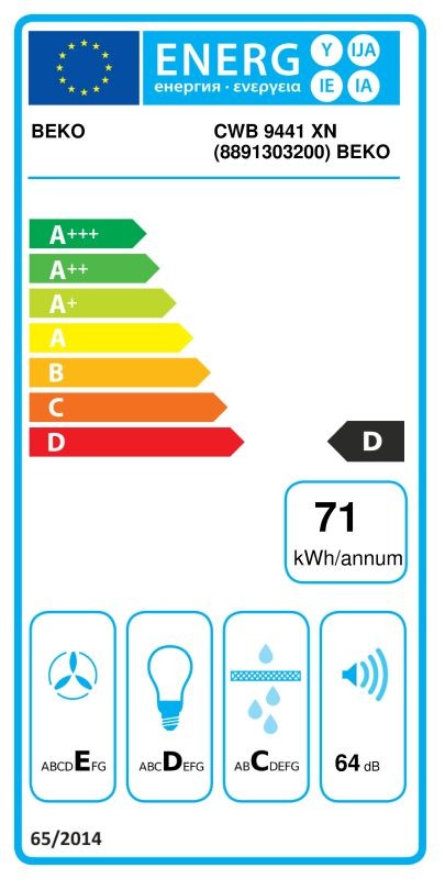 Etiqueta de Eficiencia Energética - CWB9441XN