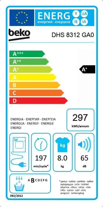 Etiqueta de Eficiencia Energética - DHS 8312 GA0
