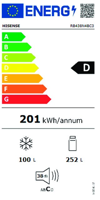 Etiqueta de Eficiencia Energética - RB438N4BC3