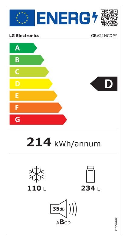 Etiqueta de Eficiencia Energética - GBV21NCDPY