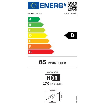 TV LG 75QNED82A6B