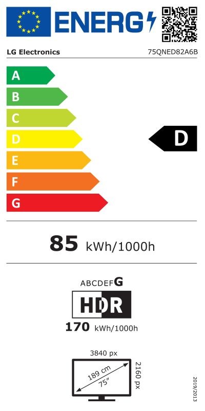 Etiqueta de Eficiencia Energética - 75QNED82A6B
