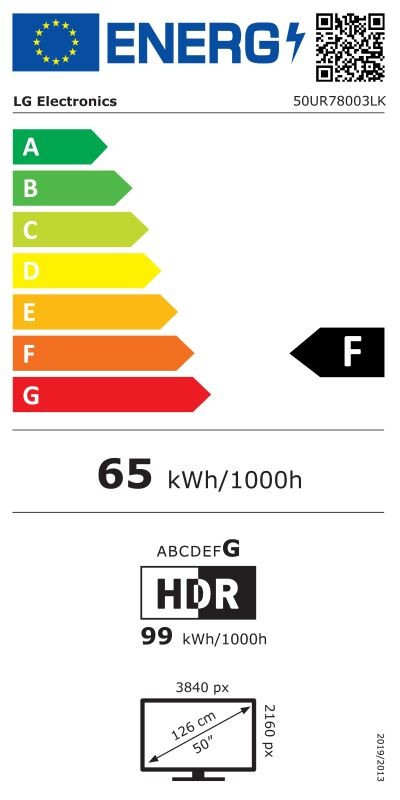Etiqueta de Eficiencia Energética - 50UR78003LK