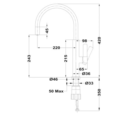 Grifo TEKA TOP FOT 995 Cromo Brass