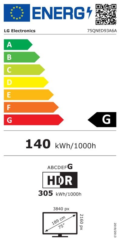 Etiqueta de Eficiencia Energética - 75QNED93A6A