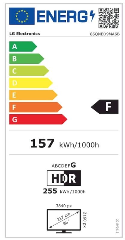 Etiqueta de Eficiencia Energética - 86QNED9MA6B