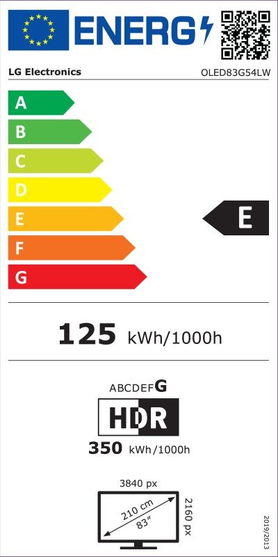 Etiqueta de Eficiencia Energética - OLED83G54LW