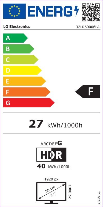 Etiqueta de Eficiencia Energética - 32LR60006LA