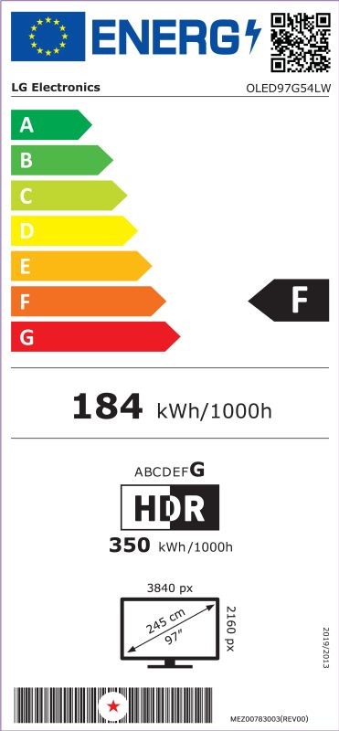 Etiqueta de Eficiencia Energética - OLED97G54LW