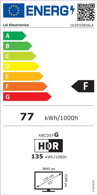 Etiqueta de Eficiencia Energética - OLED55B56LA