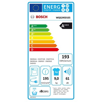 Secadora BOSCH WQG245D1ES Blanco 9kg
