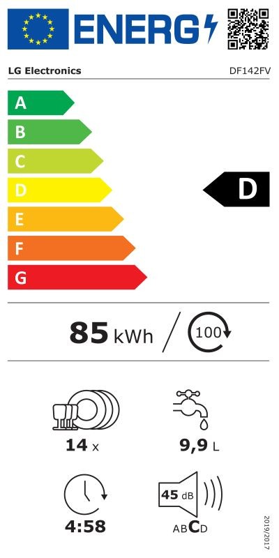 Etiqueta de Eficiencia Energética - DF142FV