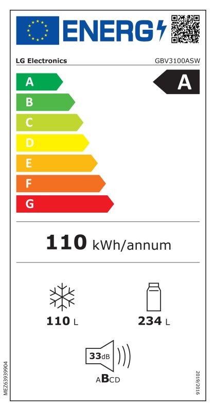 Etiqueta de Eficiencia Energética - GBV3100ASW