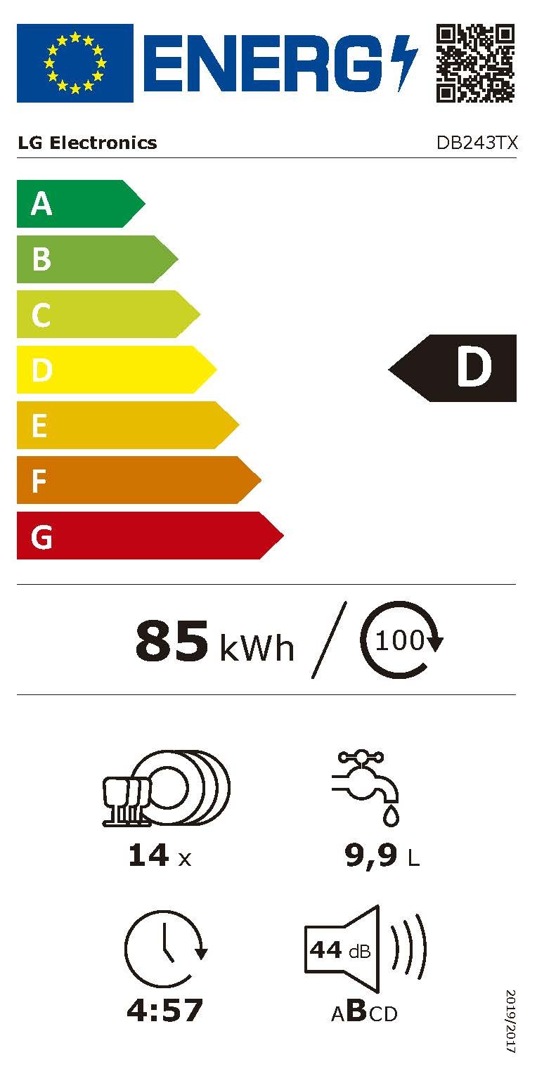 Etiqueta de Eficiencia Energética - DB243TX